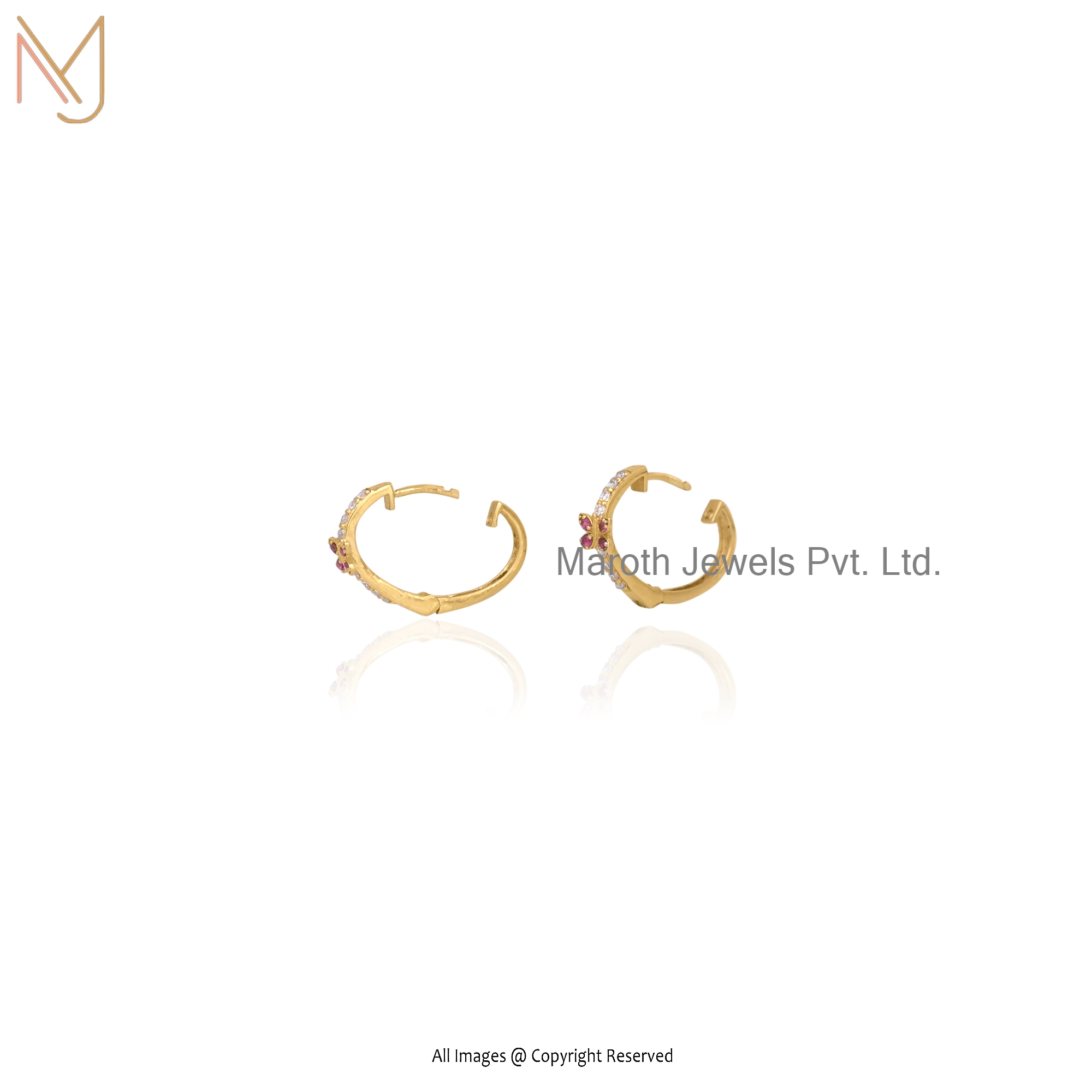 22K Yellow Gold Moissanite Earring Custom Jewelry | Jewelry Supplier Manufacturer | Maroth Jewels